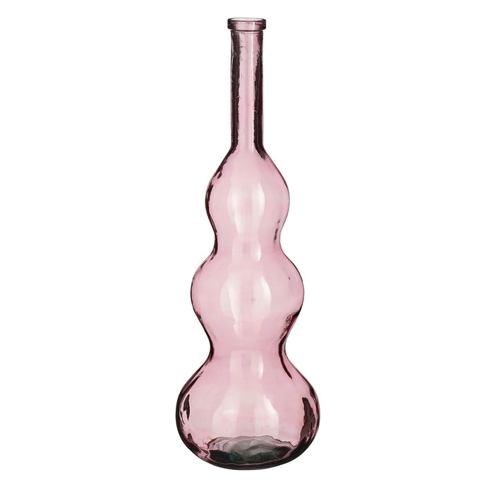 Mica Decorations Vaas Benito - 33x33x100 cm - Gerecycled glas  - Roze