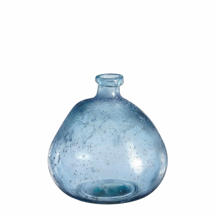 Mica Decorations Vaas Organic - 20x20x23 cm - Glas - Blauw