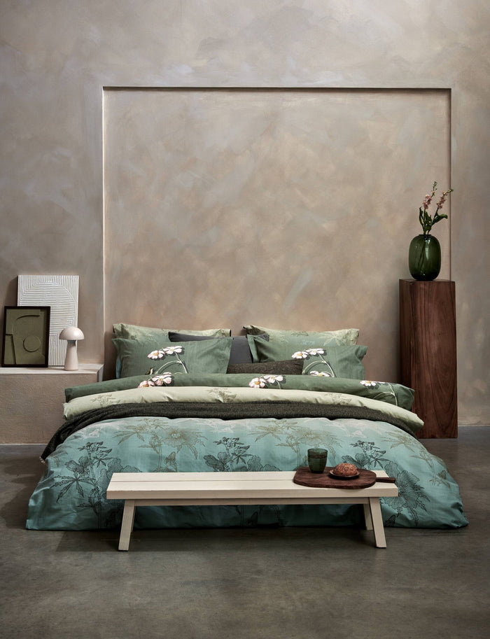 Green Gift Dekbedovertrek Smoke Green | 140 x 200|220 cm | Groen