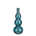 Mica Decorations Vaas Benito - 17x17x45 cm - Gerecycled glas  - Blauw