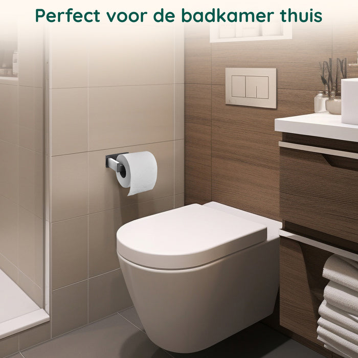 XIVADA WC rolhouder Luca - Zonder Boren - Rvs - Zelfklevend - Zilver