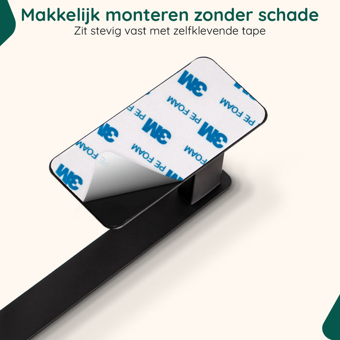 XIVADA WC rolhouder Nova - Zelfklevend - RVS - Plakstrip - Zwart