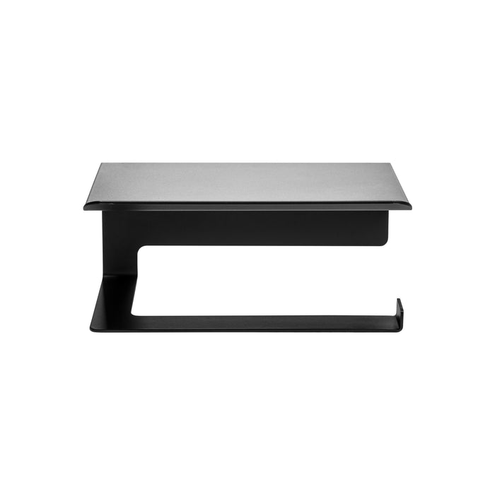 XIVADA WC Rolhouder Zeus - Met plankje - Inclusief schroefset - Zwart