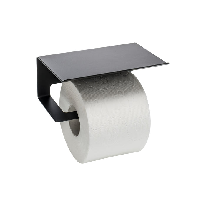 XIVADA WC Rolhouder Zeus - Met plankje - Inclusief schroefset - Zwart