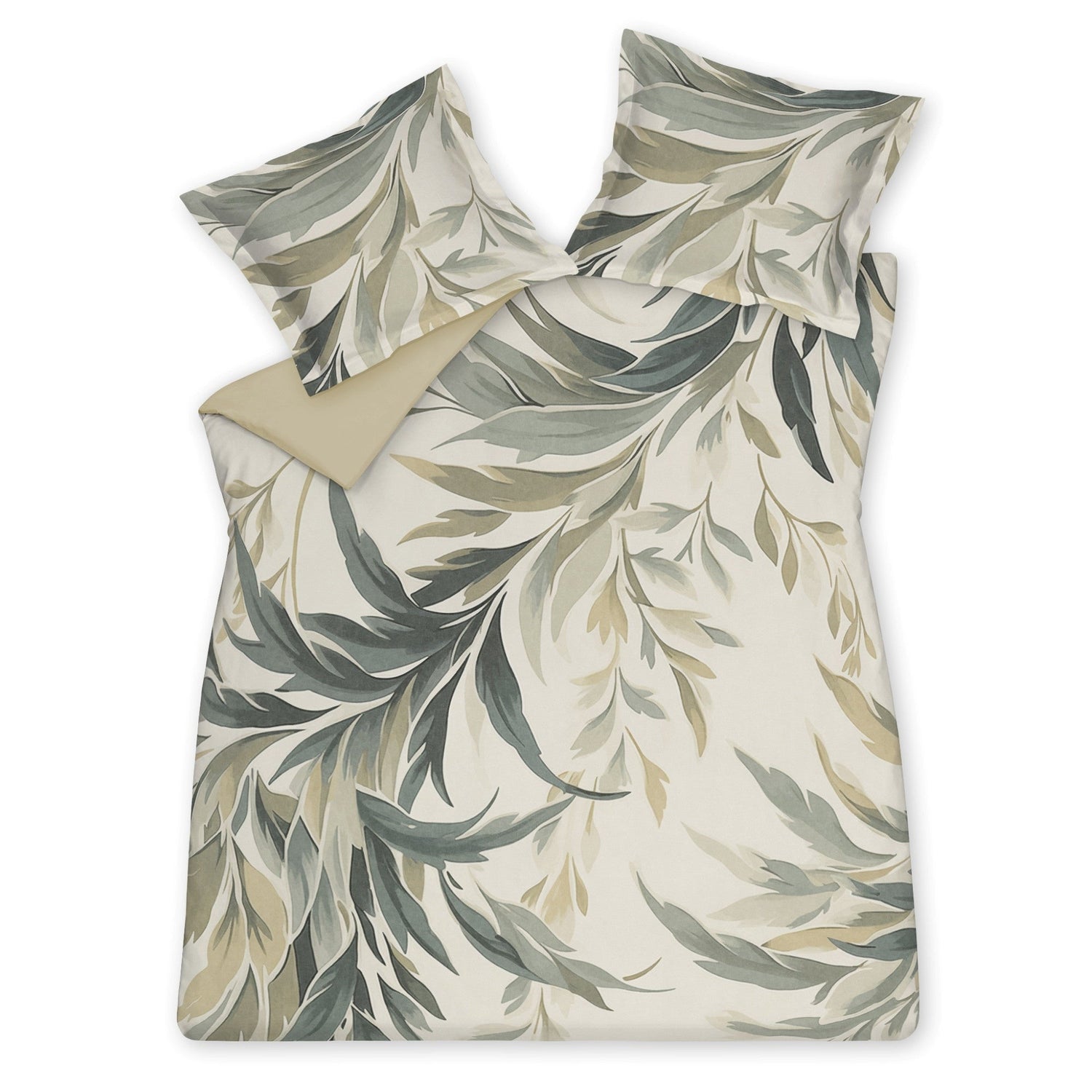 Eldar Garden Dekbedovertrek Thyme | 240 x 200|220 cm | Beige | Groen