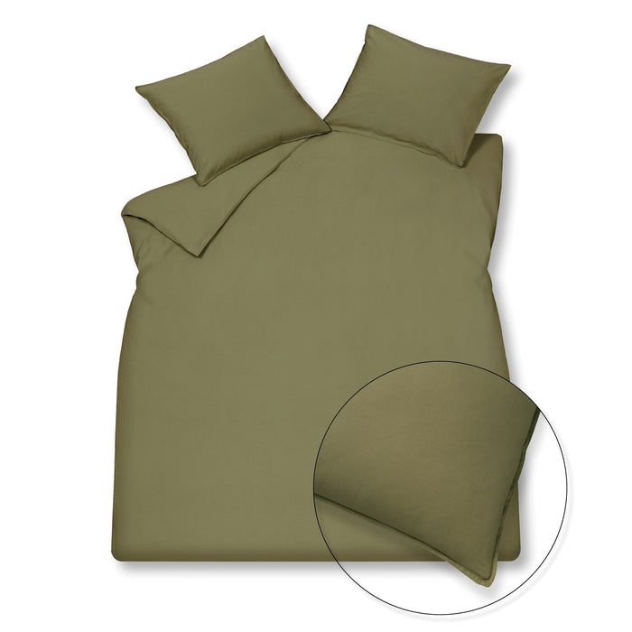Washed Cotton Dekbedovertrek Martini Olive | 240 x 200|220 cm | Groen
