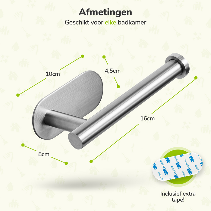 XIVADA Toiletrolhouder Nino - Rvs - Zelfklevend - Zilver