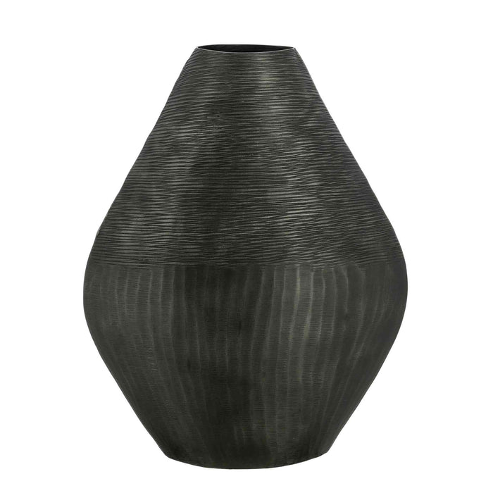 Mica Decorations Vaas Prague - 35x15x46 cm - Aluminium - Donker Grijs