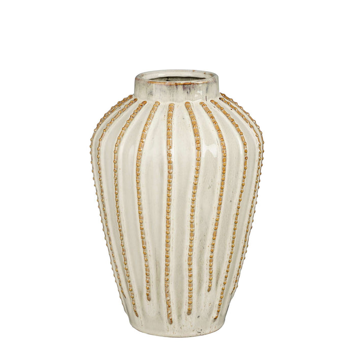 Mica Decorations Vaas Cathy - 20x20x29 cm - Keramiek - Gebroken Wit