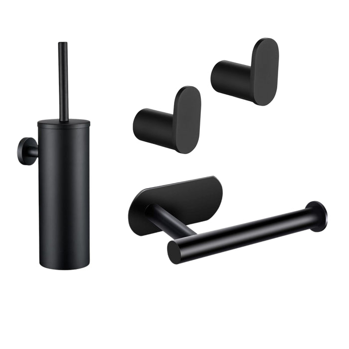 XIVADA Toilet accessoires set - 4 delig -  Rvs - Zwart