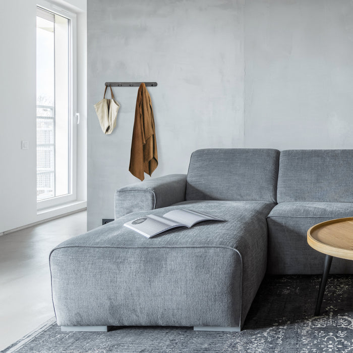 XIVADA Kapstok Hangend - Boren - 5 Haken - Rvs - 37 cm - Zwart