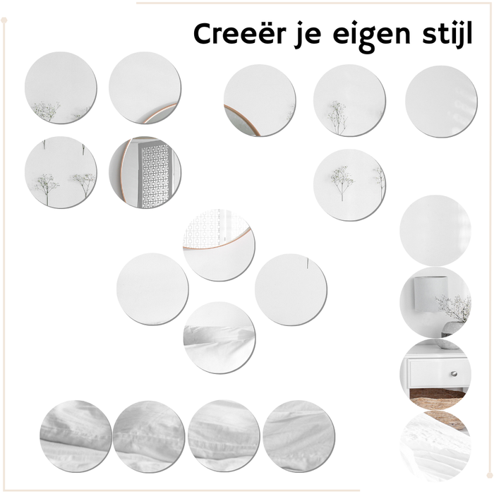 MISOU Plakspiegel Zelfklevende Spiegel Rond Wandspiegel Groot Rond...