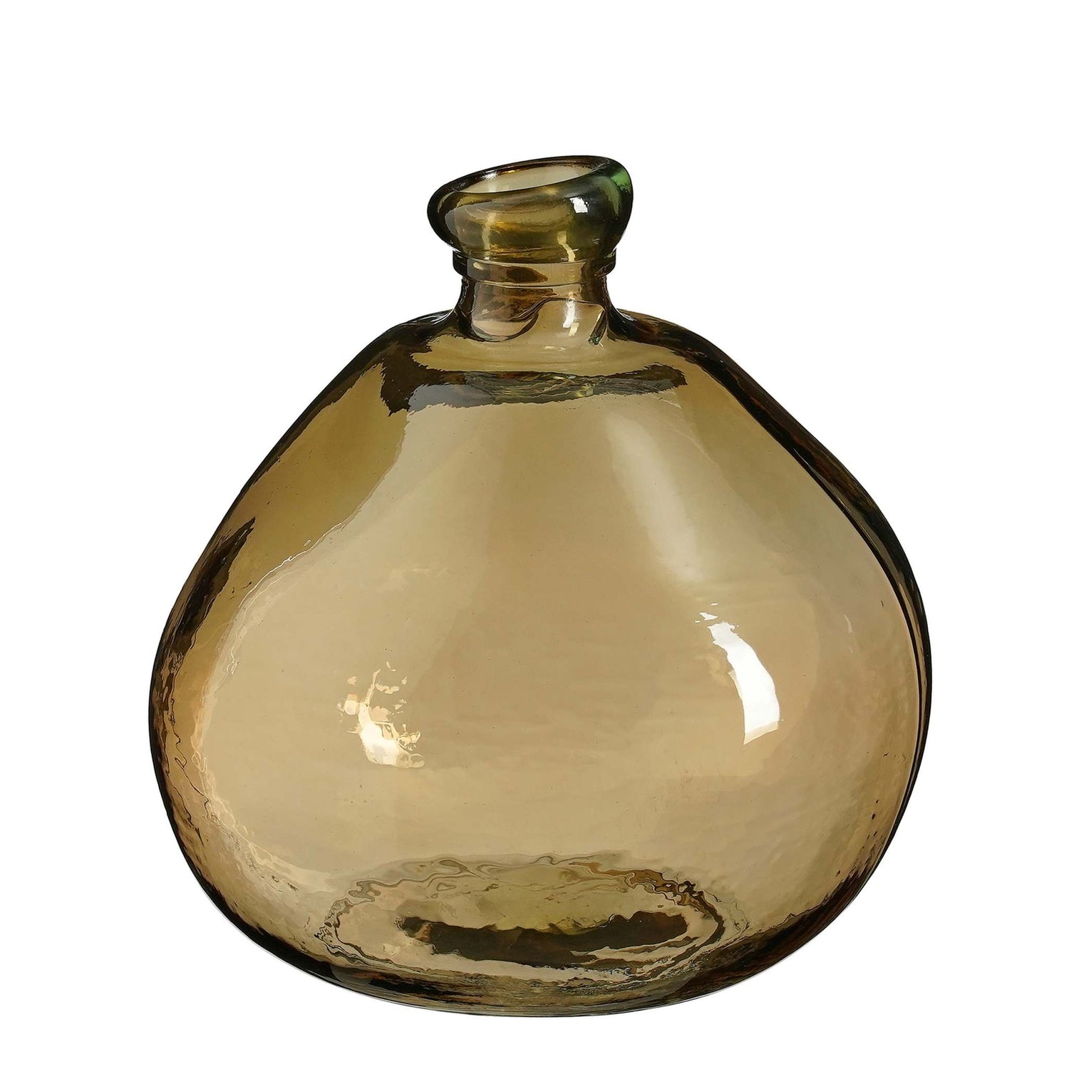 Mica Decorations Vaas Organic - 31x31x32 cm - Gerecycled glas  - Beige