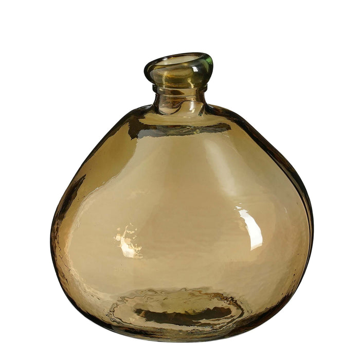 Mica Decorations Vaas Organic - 31x31x32 cm - Gerecycled glas  - Beige