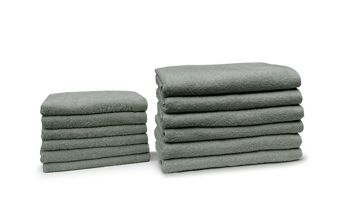 Eleganzzz Badgoedset 100% Katoen - olive green - 12-delig