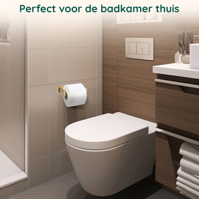 XIVADA WC rolhouder Luca - Zonder Boren - Rvs - Zelfklevend - Goud