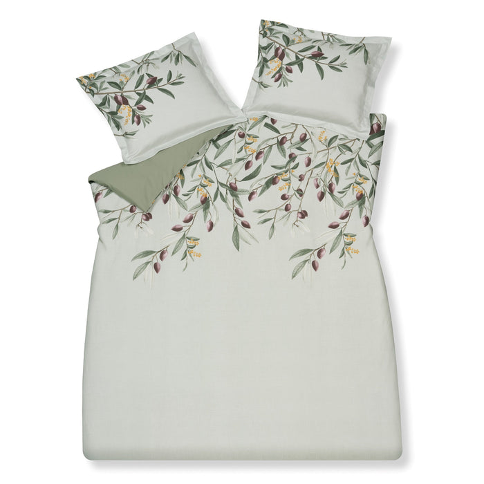 Olive Dekbedovertrek | 140 x 200|220 cm | Groen | Satijnkatoen