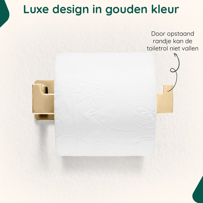 XIVADA WC rolhouder Luca - Zonder Boren - Rvs - Zelfklevend - Goud
