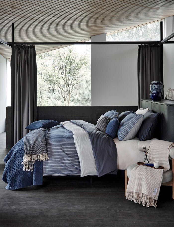 Pure Sprei Blue Ink | 260 x 260 cm | Blauw | Katoen