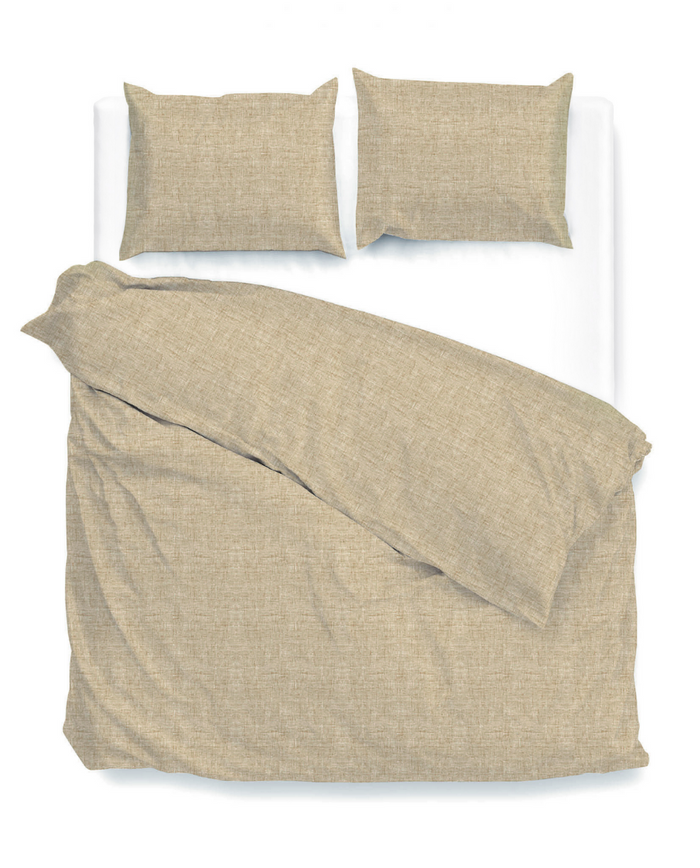 Zo Home Dekbedovertrek Katoen Lino Linnen Look - tan brown