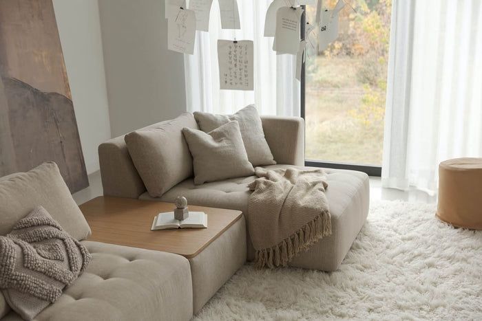 Sits Cleo 2-Zits Bank + Chaise Longue Beige