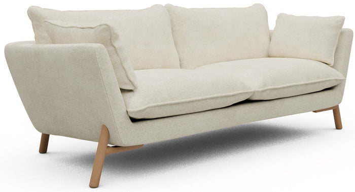 Kragelund Hasle 3-zits Bank Gebroken Wit Bouclé | Eiken