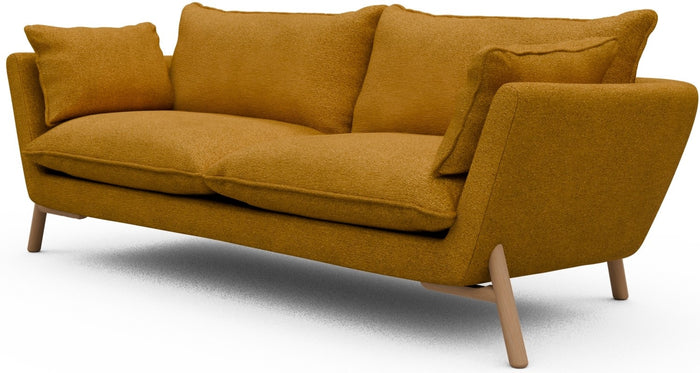 Kragelund Hasle 3-zits Bank Oker Bouclé | Eiken