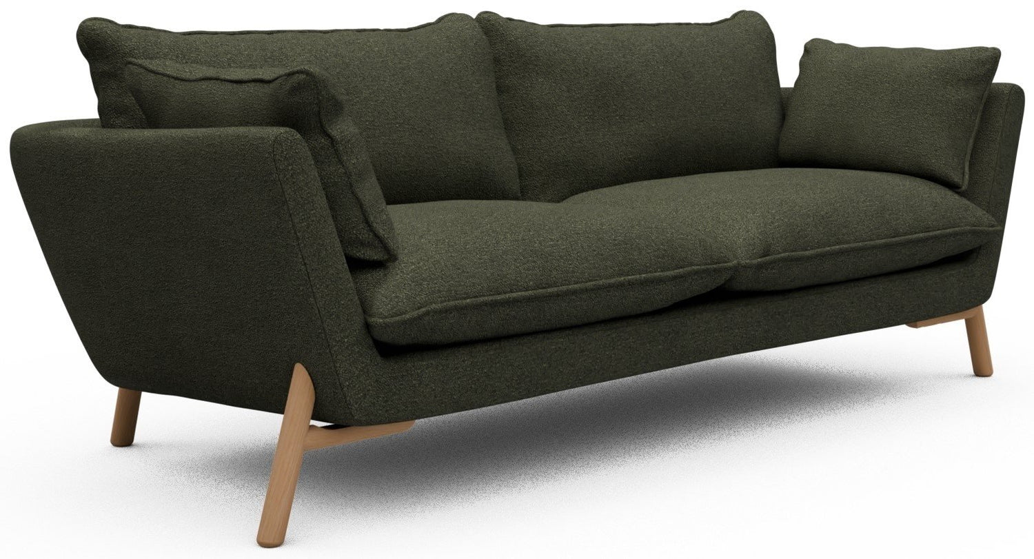 Kragelund Hasle 3-zits Bank Bosgroen Bouclé | Eiken