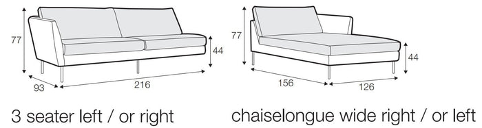 Sits Betty 3-Zits Hoekbank Beige Rechts|Links