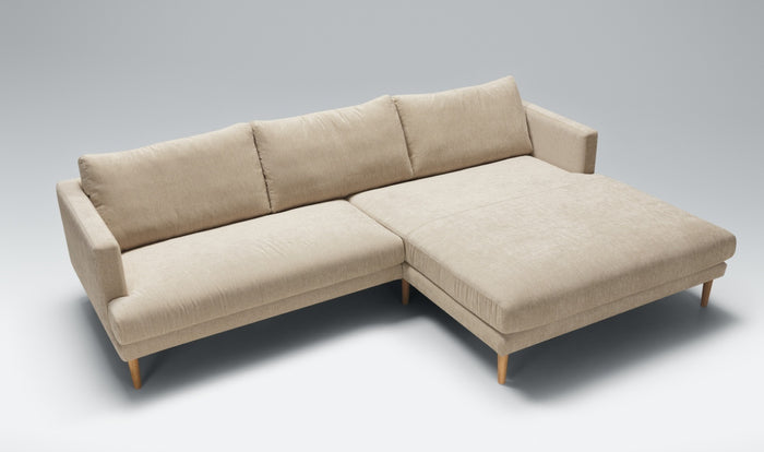 Sits Britt 3-Zits Bank + Chaiselongue Natur