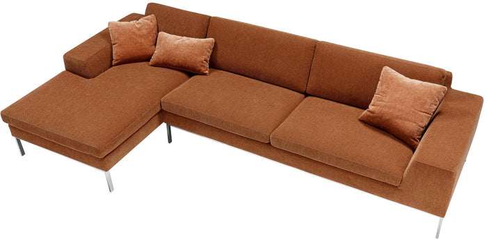 Sits Justus 3-Zits Bank + Chaise Longue Rechts|Links Oranje