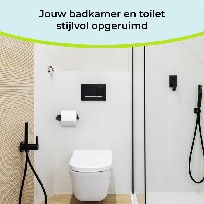 XIVADA Toiletrolhouder Juna - Zelfklevend - Rvs - Zwart