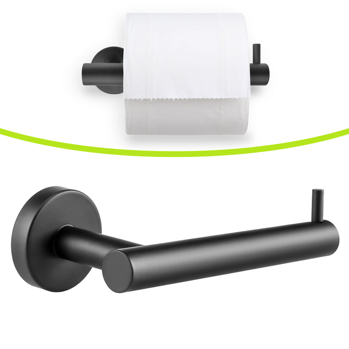 XIVADA Toiletrolhouder Juna - Zelfklevend - Rvs - Zwart