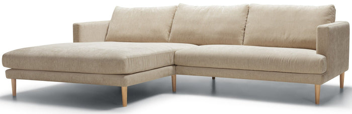 Sits Britt 3-Zits Bank + Chaiselongue Natur