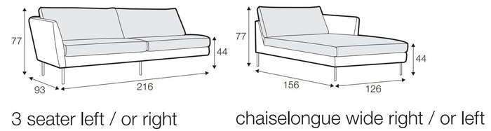 Sits Betty 3-Zits Hoekbank Beige Rechts|Links