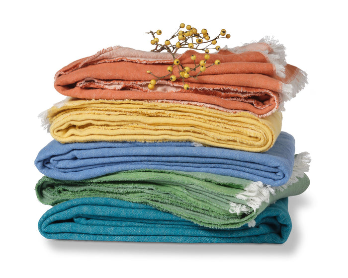 Home 83 Plaid Vintage Blue | 130 x 220 cm | Blauw | Katoen | Polyester