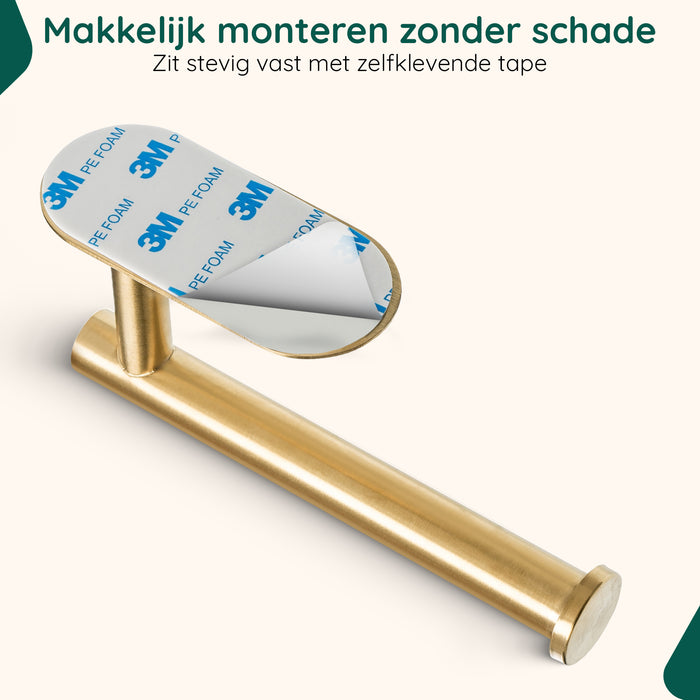 XIVADA Toiletrolhouder Nino - Rvs - Zelfklevend - Goud