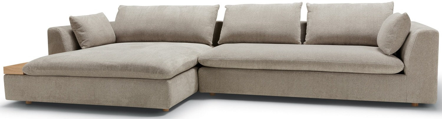 Sits Milou Lichtgrijs 3-zits Hoekbank met Tray Links