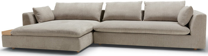 Sits Milou Lichtgrijs 3-zits Hoekbank met Tray Links