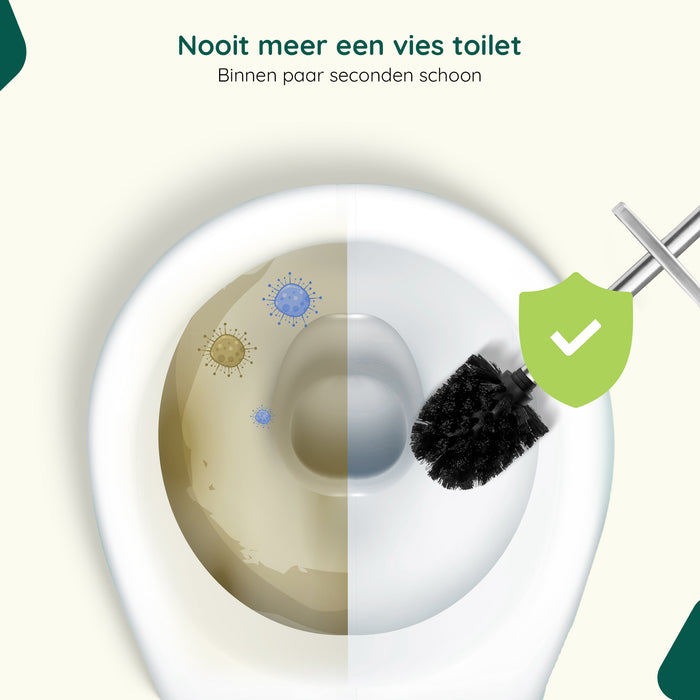 XIVADA Toiletborsterhouder Cira - Vierkant - Boren - Rvs - Zilver