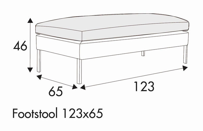 Sits Justus Voetenbank Oranje 123 x 65 cm