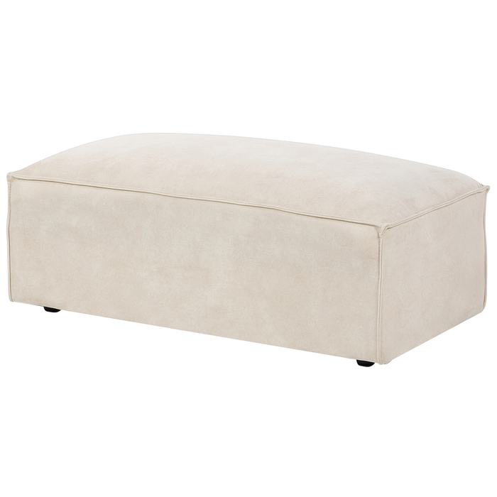 Beliani-HELLNAR-Hoekbank 3-zits met ottomaan-Beige-Links-Fluweel