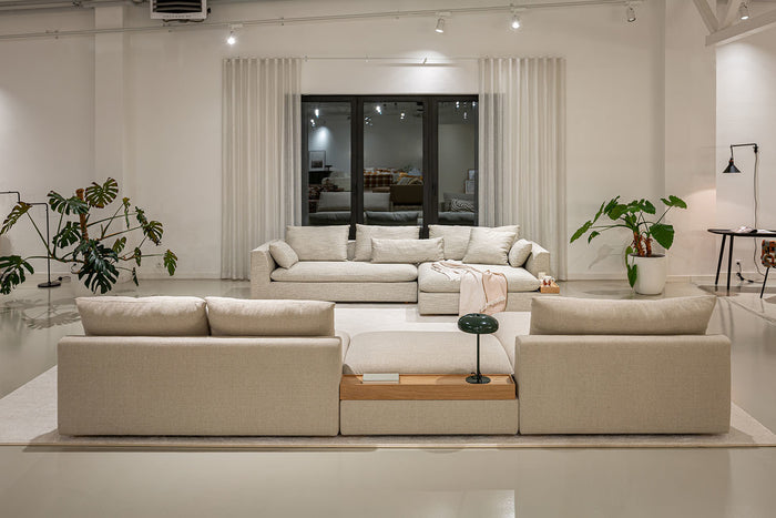 Sits Milou Natural 3-zits Hoekbank met Tray Rechts