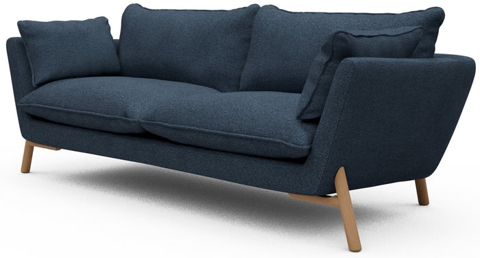 Kragelund Hasle 3-zits Bank Blauw Bouclé | Eiken