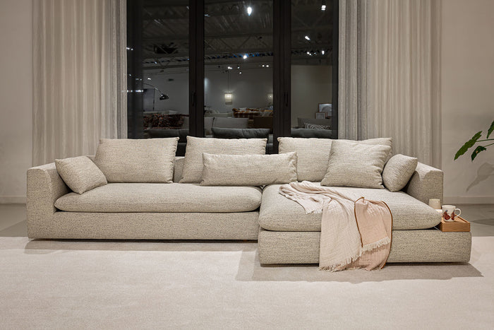 Sits Milou Natural 3-zits Hoekbank met Tray Rechts