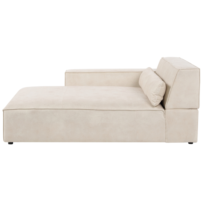 Beliani - HELLNAR - Hoekbank 3-zits - Beige - Rechtszijdig - Fluweel
