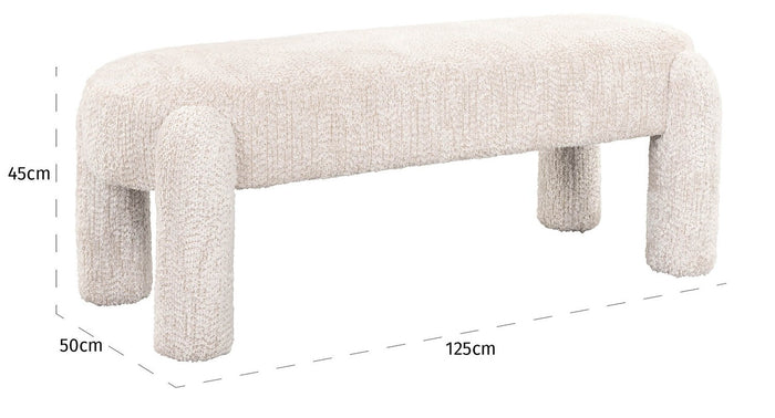 Richmond Interiors Holly Poef Lovely Creme 123 cm