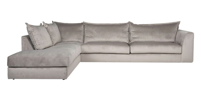 Richmond Interiors Roxanne 3-zits+Ottoman Hoekbank  Links Khaki