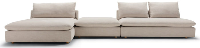 Sits Milou Natural 3-zits Open End Hoekbank met Voetstoel