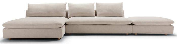 Sits Milou Natural 3-zits Open End Hoekbank met Voetstoel